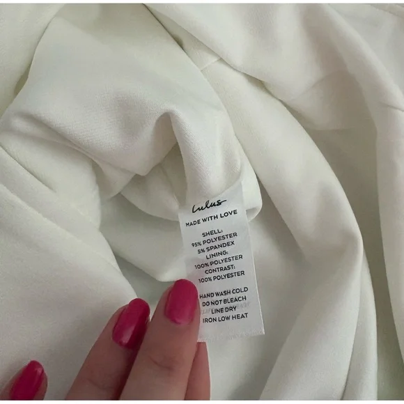 Lulus Romantic Celebration White Tie-Strap Bodycon Midi Dress Size medium Bridal - Picture 10 of 10